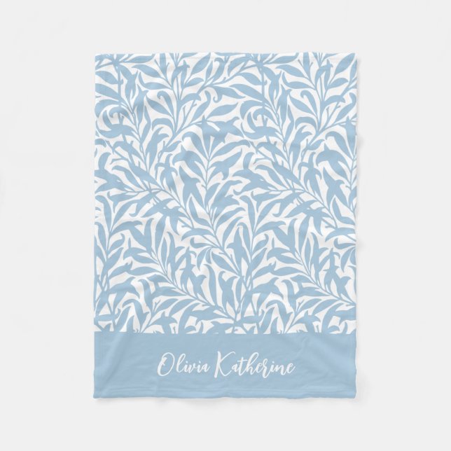 Couverture Polaire Sky Blue Willow Bough Monogrammed (Devant)