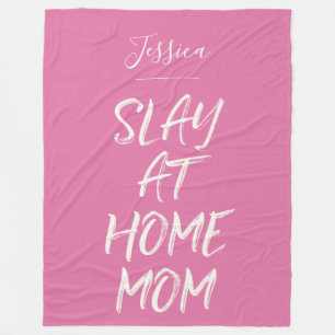 Couverture Polaire Slay At Home Mom Funny Nom personnalisé amusant r