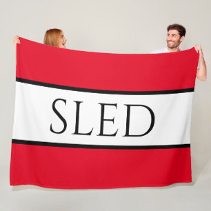 Couverture Polaire SLED Large Sportif Rouge Clair Rayures Blanches de