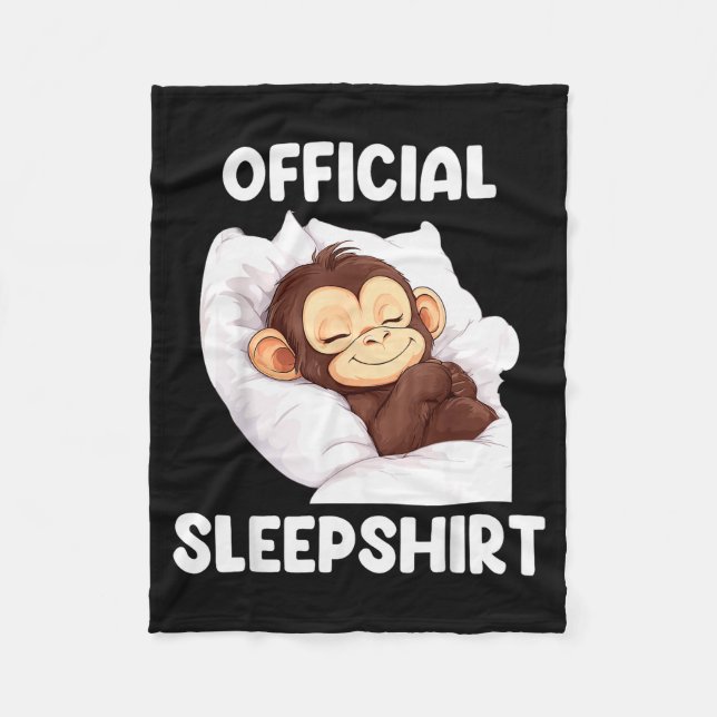Couverture Polaire Sleepshirt Cute Sleeng Monkey Animal Lover Pajama  (Devant)