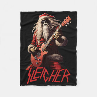 Couverture Polaire Sleigher Musique Heavy Metal drôle de Noël 