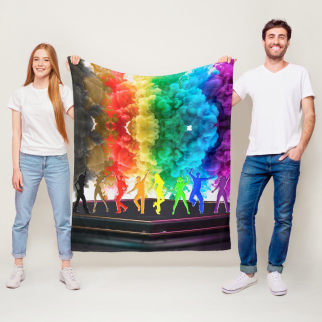 Couverture Polaire SlipperyJoe's Dancing Pride Shadows cadeaux gay ar (En situation)