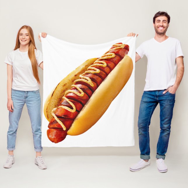 Couverture Polaire SlipperyJoe's hot dog niché doucement pain jaune v (En situation)