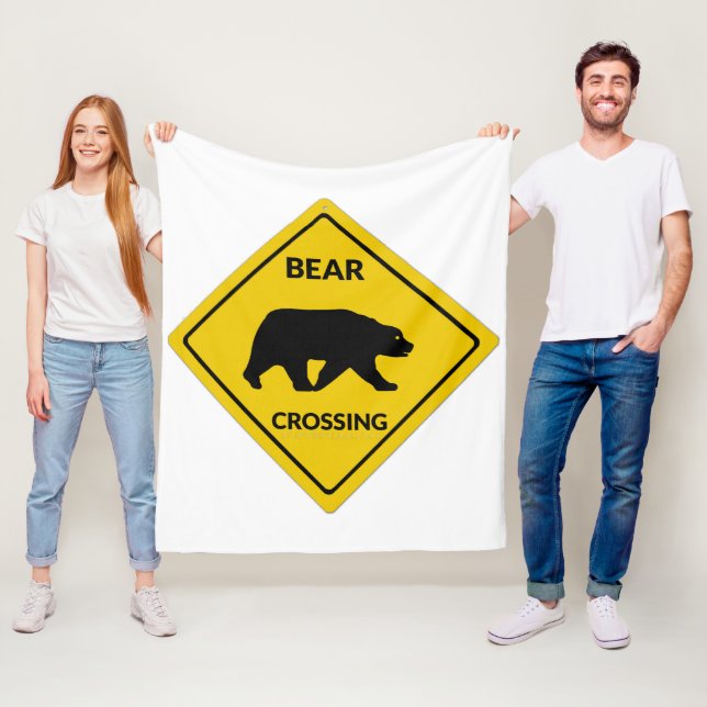 Couverture Polaire SlipperySignal de passage de l'ours de Joe silhoue (En situation)