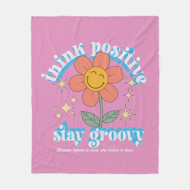 Couverture Polaire Slogan Super pour un séjour positif (Devant)