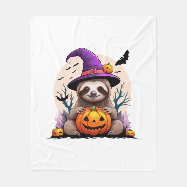 Couverture Polaire Sloth Casquette rose Halloween (Devant)