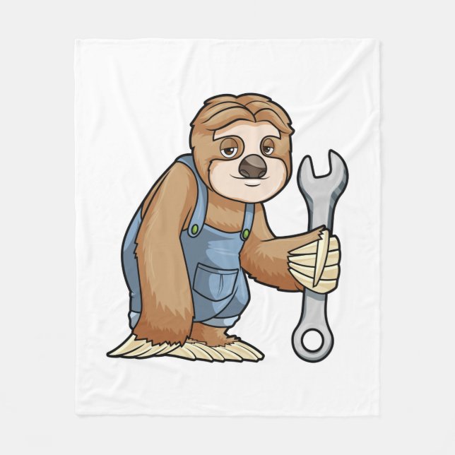 Couverture Polaire Sloth comme artisan avec clé (Devant)