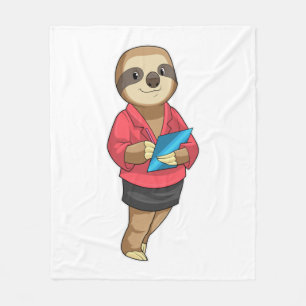Couverture Polaire Sloth en tant que secrétaire avec Bloc-notes
