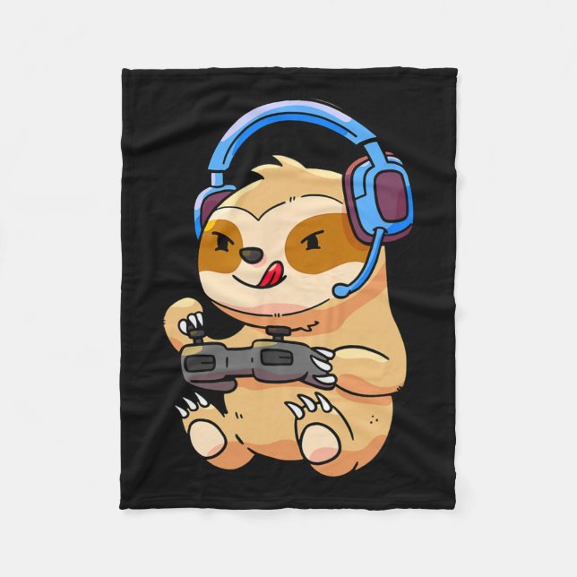 Couverture Polaire Sloth Gaming Sloths Video Game Gig (Devant)