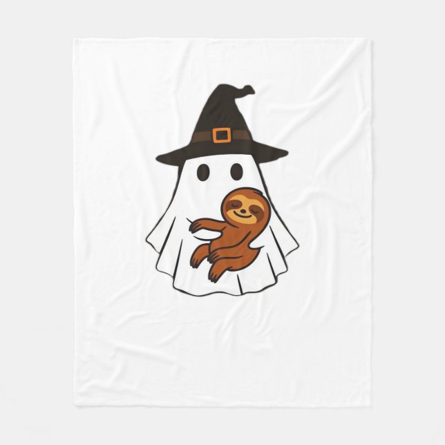 Couverture Polaire Sloth Halloween Ghost Witch Casquettes Amoureux de (Devant)