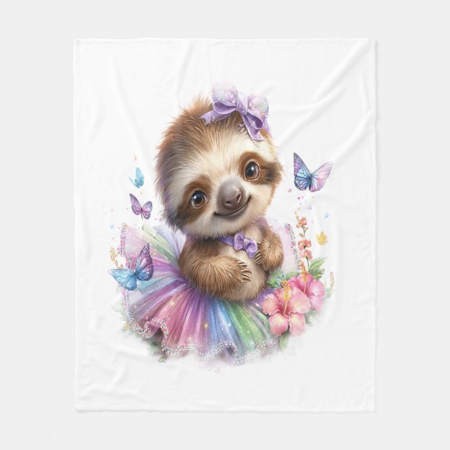 Couverture Polaire Sloth Shirt Safari Rainbow Summer (Devant)
