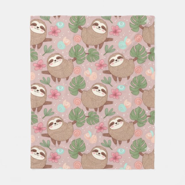 Couverture Polaire Sloth Tropical Dream (Devant)