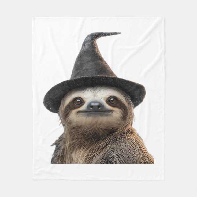 Couverture Polaire Sloth Wearing Halloween Witch Hat Classic T-Shirt (Devant)