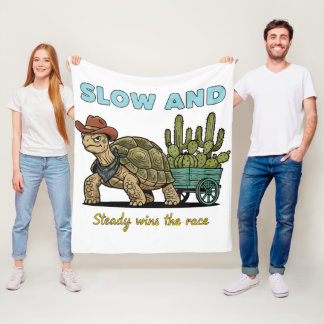 Couverture Polaire Slow and Steady Motivation Turtle Illustration