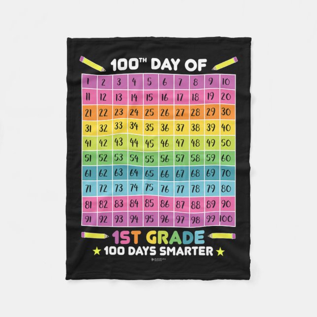 Couverture Polaire Smarter 100e Jour De L'École 1ère Année Enseigneme (Devant)