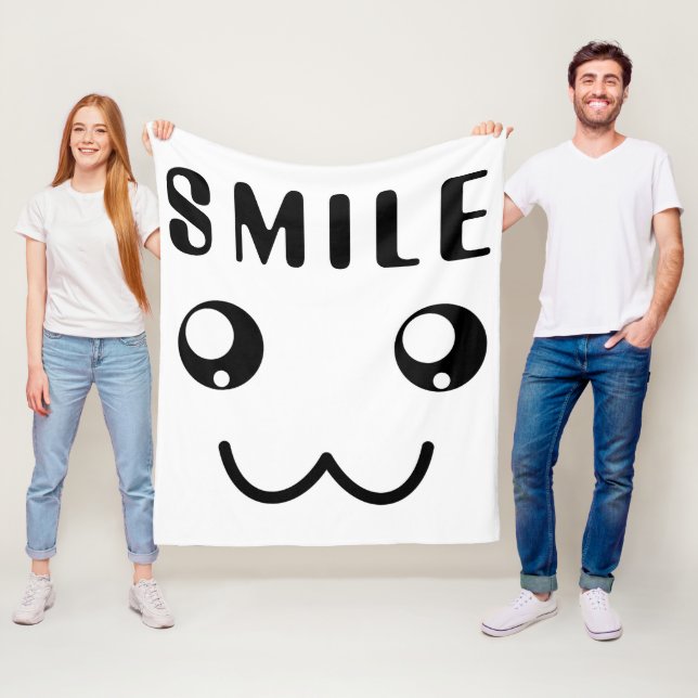Couverture Polaire "Smile" Cool Motivational Fleece Blanche (En situation)