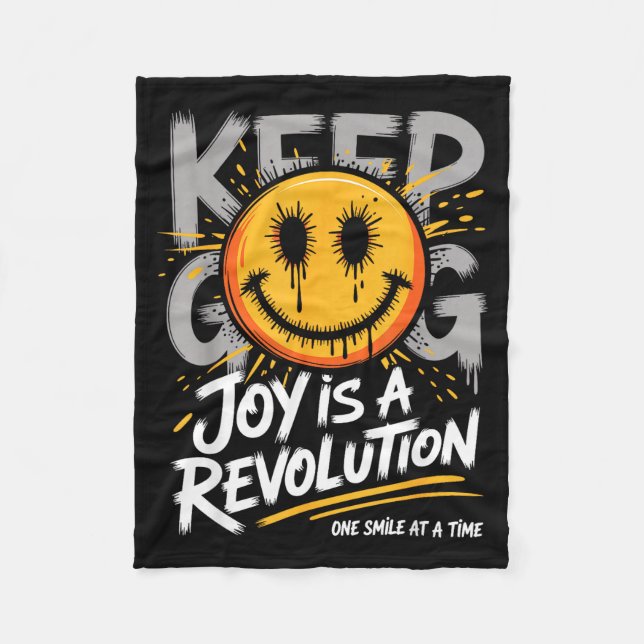 Couverture Polaire Smile Face Optimism Good Energy Mental Health Awar (Devant)