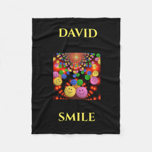 Couverture Polaire Smiley visage personnalisé nom flece couverture.