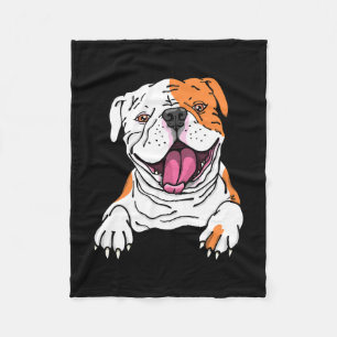 Couverture Polaire Smiling American Bulldog Anglais Amoureux des chie