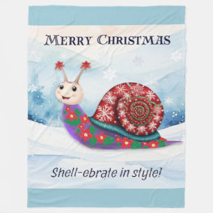Couverture Polaire Snail Pun humoristique amusant joyeux photo de Noë