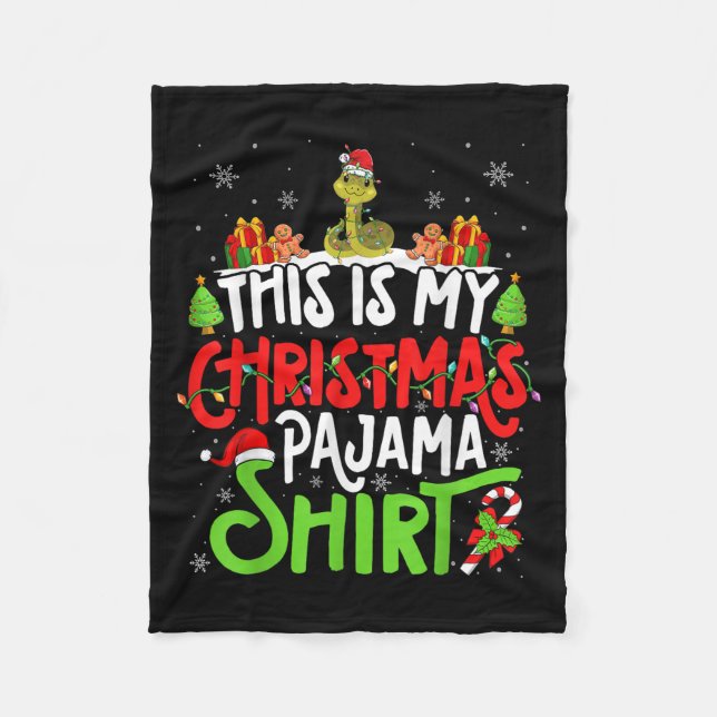 Couverture Polaire Snake Christmas Pajama Shirt Snake Lover  (Devant)