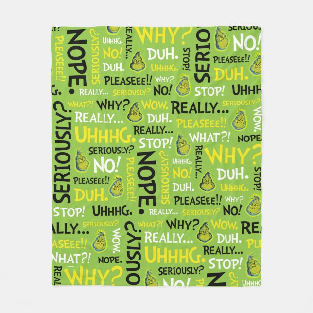 Couverture Polaire Snarky Grinch | Grinch Snarky Phrase Motif (Devant)