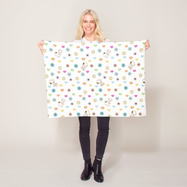 Couverture Polaire Snoopy Colorful Hearts Motif (En situation)