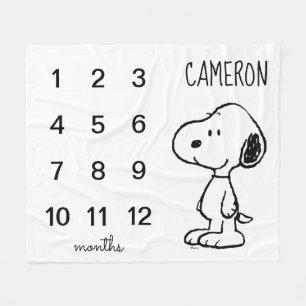 Couverture Polaire Snoopy d'arachides   Bébé mensuel de jalon