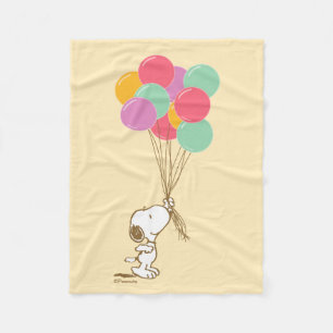 Couverture Polaire Snoopy et ballons Blanche en polaire