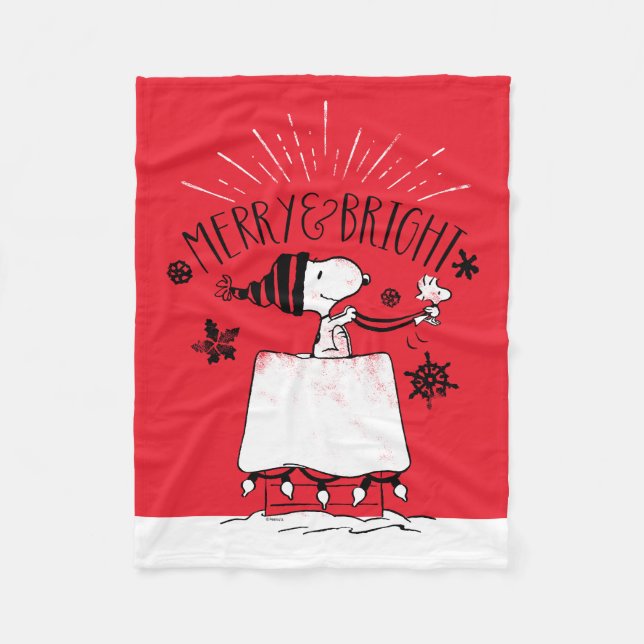 Couverture Polaire Snoopy et Woodstock - Joyeux et lumineux (Devant)