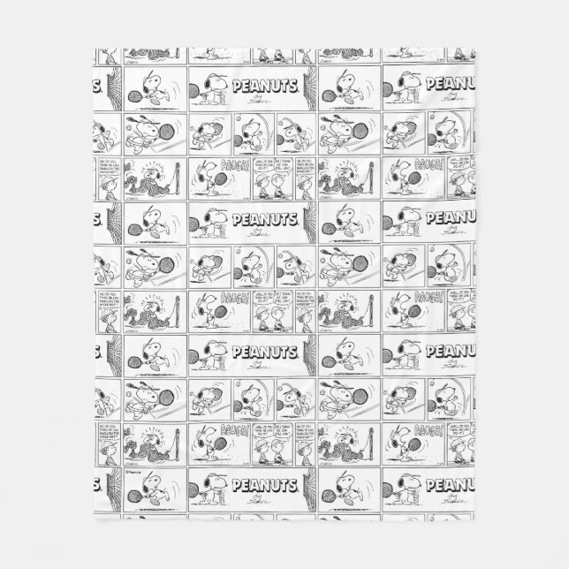 Couverture Polaire Snoopy Joue Au Tennis (Devant)