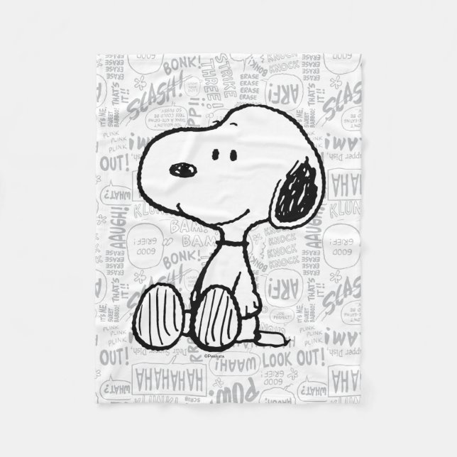 Couverture Polaire Snoopy on Black White Comics (Devant)