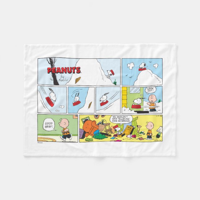 Couverture Polaire Snoopy Sled Riding Food Dish (Devant (Horizontal))