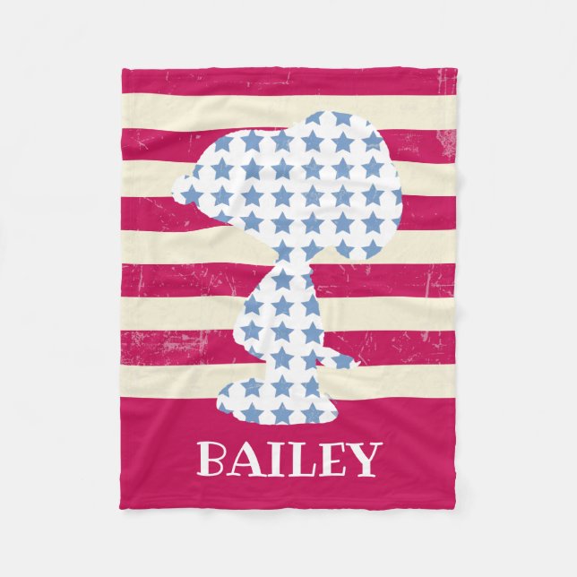 Couverture Polaire Snoopy Vintage Stars & Stripes (Devant)