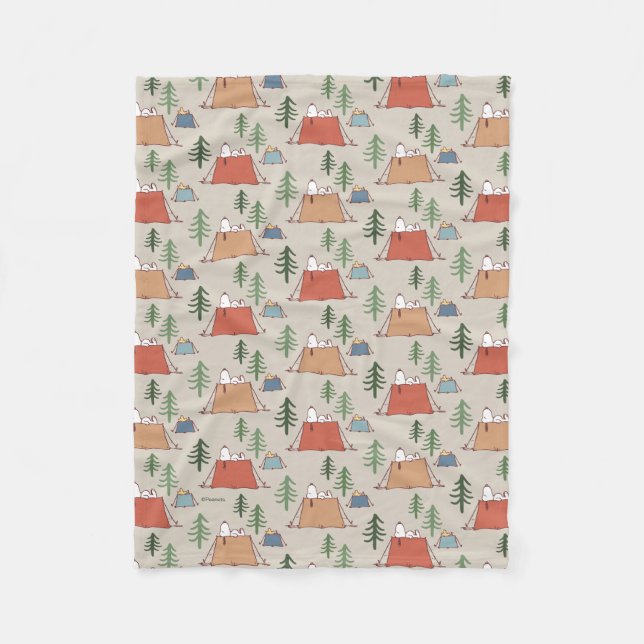 Couverture Polaire Snoopy & Woodstock Go Camping Motif (Devant)