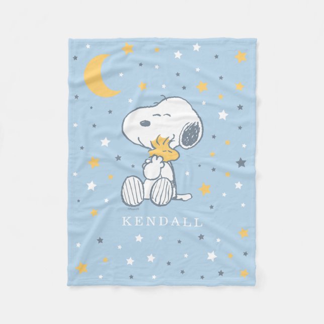 Couverture Polaire Snoopy & Woodstock | Over the Moon Baby Shower (Devant)
