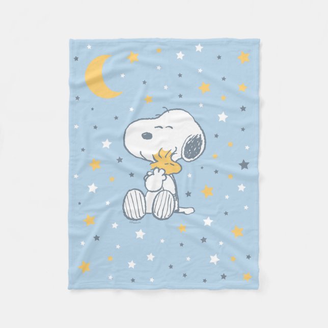 Couverture Polaire Snoopy & Woodstock | Over the Moon Baby Shower (Devant)