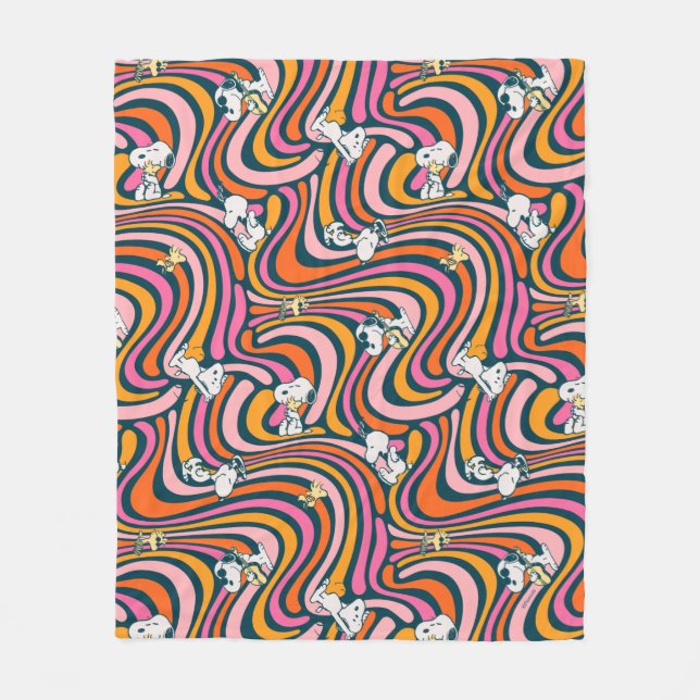 Couverture Polaire Snoopy & Woodstock Vibes Super Motif violet (Devant)