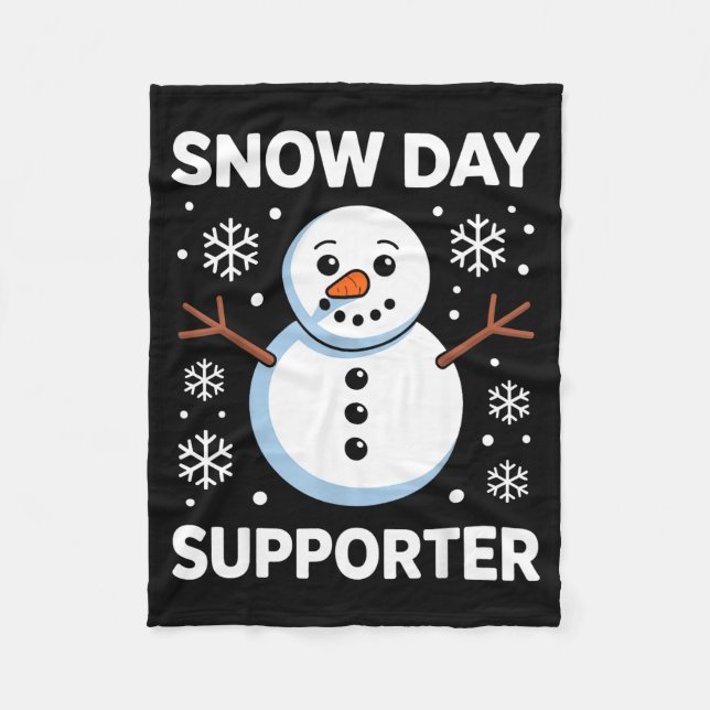 Couverture Polaire Snow Day Suprter Snow Snowflake Snowman Winter Tea (Devant)