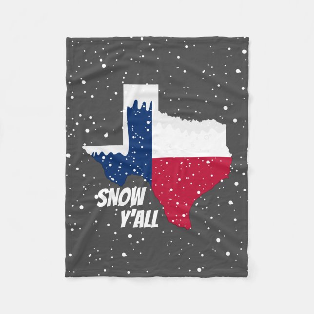Couverture Polaire Snow Y'all - Texas Carte avec neige (Devant)