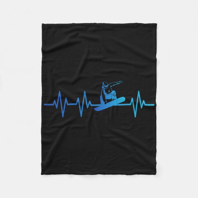 Couverture Polaire Snowboard Heartbeat 80s 90s Retro Winter Snowboard (Devant)