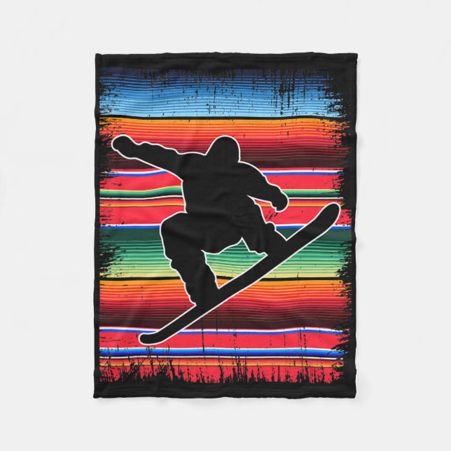 Couverture Polaire Snowboard mexicain Serape Imprimer Cinco De Mayo S (Devant)