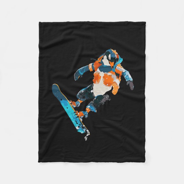 Couverture Polaire Snowboard Penguin Sports d'hiver (Devant)