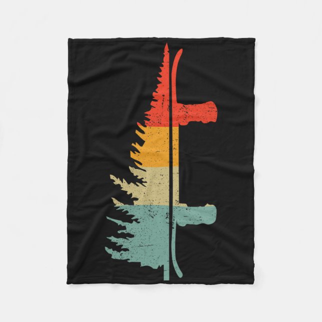 Couverture Polaire Snowboard Pine Tree - Snowboard Snowboarder Win (Devant)