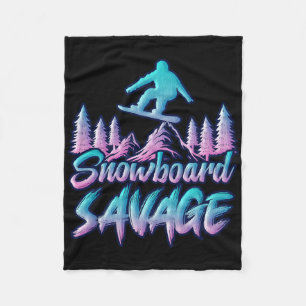 Couverture Polaire Snowboard Savage Funny Snowboarder Kids Snowboardi