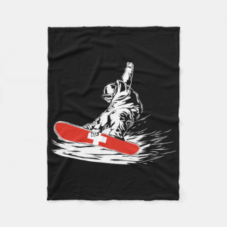 Couverture Polaire Snowboard Snowboard Drapeau Suisse Sports d'hiver