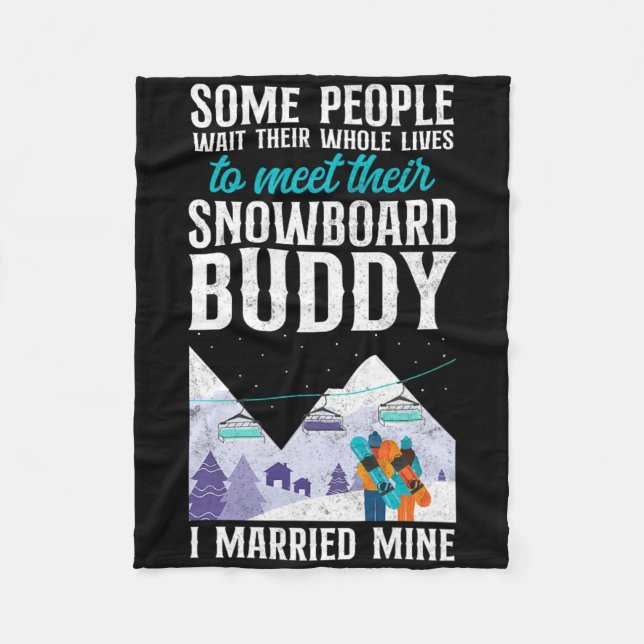 Couverture Polaire Snowboard Snowboard Mariage Vintage Femme Buddy (Devant)