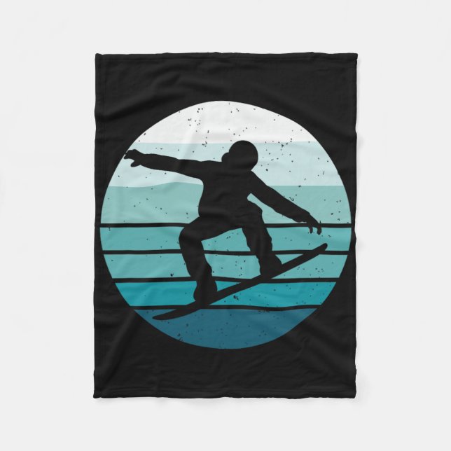 Couverture Polaire Snowboard vintage (Devant)