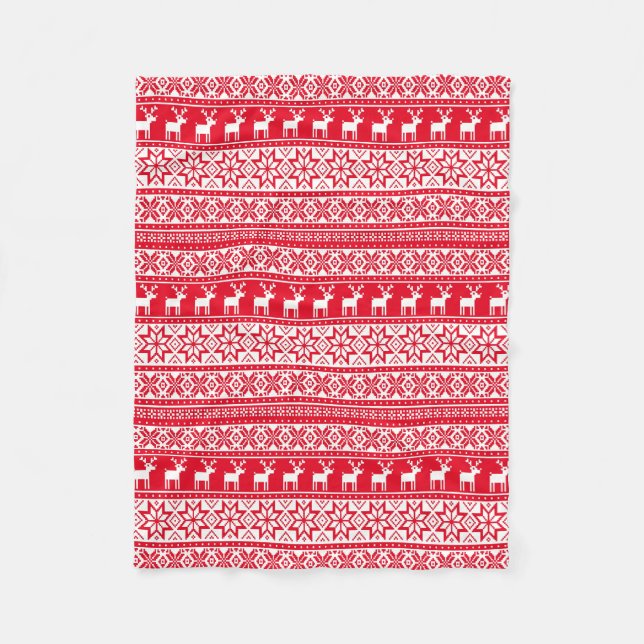 Couverture Polaire Snowflake nordique Reindeer Vilain Sweat de Noël (Devant)