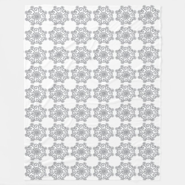 Couverture Polaire Snowflakes Diamond Blanche polaire (Devant)